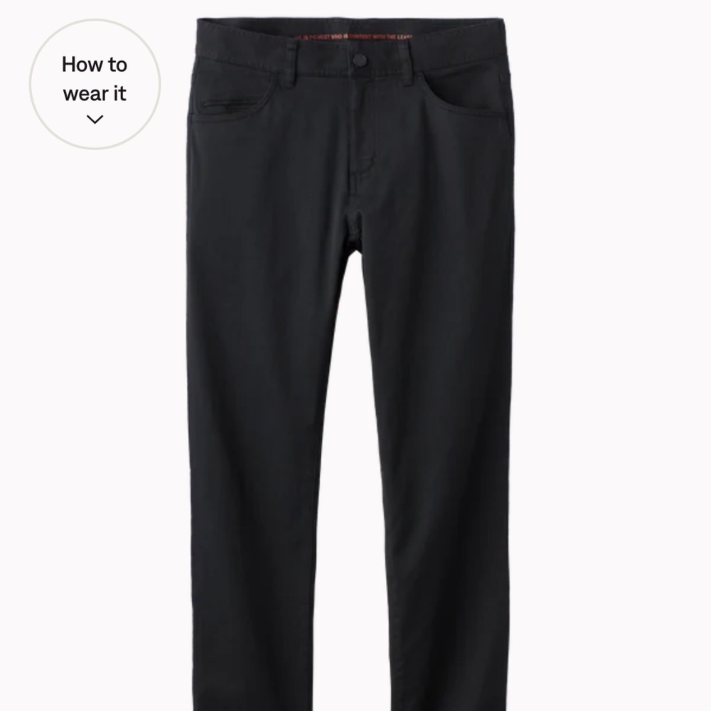 RHONE EUC Everyday Five Pocket Pant Black 32 33 Pants Stretch